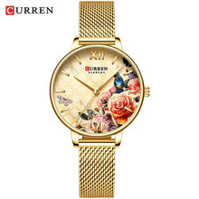 Load image into Gallery viewer, CURREN Beautiful Flower Design Watches Women Fashion Casual Leather Wristwatch Ladies Watch Female Clock Women's Quartz Watch