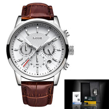Load image into Gallery viewer, Relogio Masculino LIGE 2019 New Watch Men Fashion Sport Quartz Wacth Mens Watches Brand Luxury Leather Business Waterproof Clock