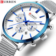 Load image into Gallery viewer, CURREN Watch Men Fashion Business Watches Men's Casual Waterproof Quartz Wristwatch Blue Steel Clock Relogio Masculino