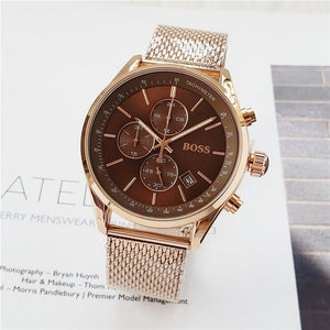 2019 Boss Watch Luxury Mens watches quartz stopwatch all function all pointers work boss waterproof man chronograph