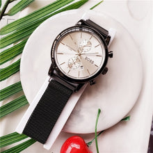 Load image into Gallery viewer, New arrival mens watches stainless steel mesh magnet strap quartz movement boss watch for men designer high quality waterproof