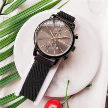 Load image into Gallery viewer, New arrival mens watches stainless steel mesh magnet strap quartz movement boss watch for men designer high quality waterproof