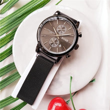 Load image into Gallery viewer, New arrival mens watches stainless steel mesh magnet strap quartz movement boss watch for men designer high quality waterproof