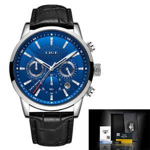 Relogio Masculino LIGE 2019 New Watch Men Fashion Sport Quartz Wacth Mens Watches Brand Luxury Leather Business Waterproof Clock