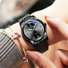 Load image into Gallery viewer, Watch Men Women Business Waterproof Clock Auto Date Silver Steel Mens Watches Fashion Casual Ladies Quartz Wristwatch NEW