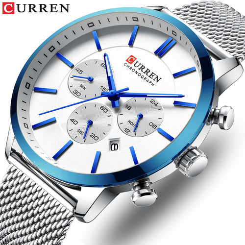 CURREN Watch Men Fashion Business Watches Men's Casual Waterproof Quartz Wristwatch Blue Steel Clock Relogio Masculino