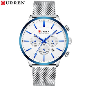 CURREN Watch Men Fashion Business Watches Men's Casual Waterproof Quartz Wristwatch Blue Steel Clock Relogio Masculino